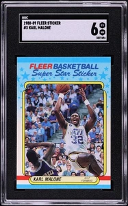 1988 Fleer Sticker Karl Malone #8 SGC 6  - Bild 1 von 2