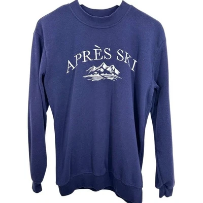 Better/Together Apres Ski Sweatshirt Small Pullover Crewneck Winter Snow Navy - Image 1 of 4