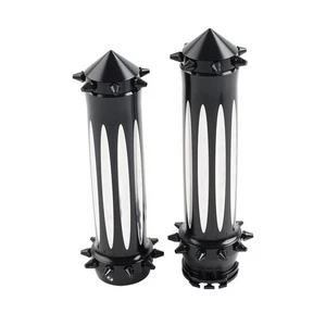 Spikes 1'' Motorcycle Hand Grips Handlebar For Harley Touring Dyna Softail 2X - Picture 1 of 7