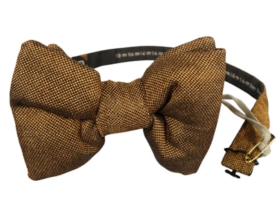 NWT TOM FORD Woven Brown Solid Pre-Tied Silk Bow Tie ITALY 4"x 2.75" - Image 1 of 3