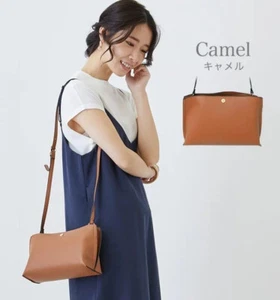 Japan Legato Largo- Lineare Light Weight Mini Cute Cross Body Shoulder Bag Camel - Picture 1 of 9