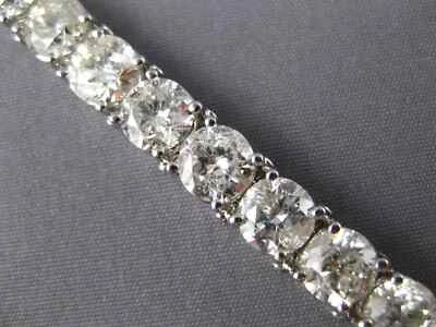 Brazalete tenis oro blanco 14K redondo corte brillante diamante 9,5 quilates Foto 1 de 4