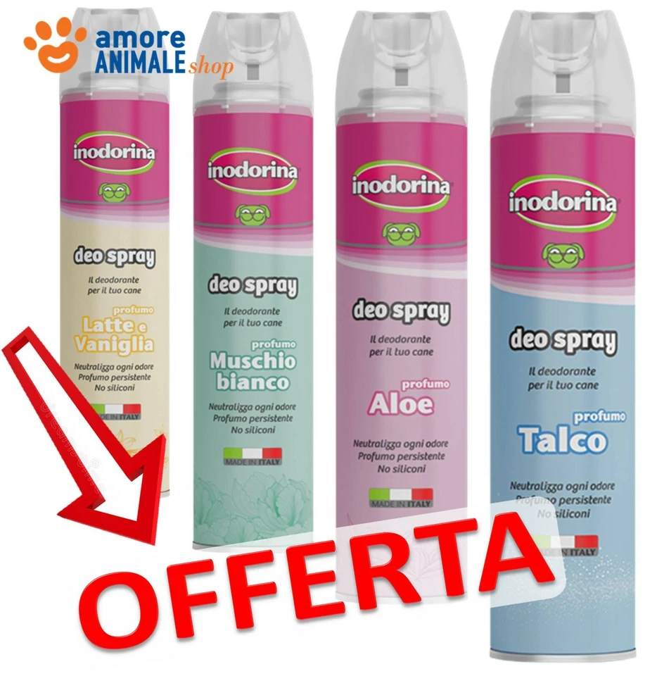 Inodorina DEO SPRAY ml 300 per CANI - Neutralizza gli Odori → VARIE PROFUMAZIONI