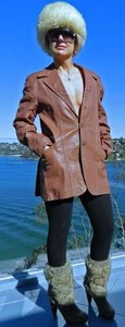 VINTAGE Fletcher Jones 1960s-70s Original Retro Leather Jacket - Picture 1 of 4