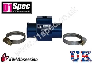 D1 SPEC WATER TEMPERATURE GAUGE JOINT PIPE SENSOR ADAPTER 32mm BLUE JDM RACING - Picture 1 of 1