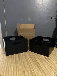 Storageworks Water Hyacinth Storage Baskets Home Organizer (2PC) Black - Picture 1 of 6