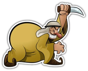 Ali Baba Cartoon Auto Stoßstange Aufkleber - 3 Zoll oder 5 Zoll - Bild 1 von 1