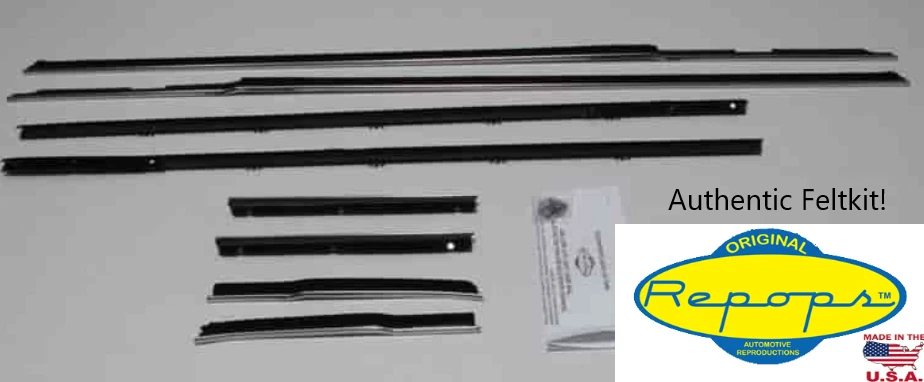 64 65 66 Thunderbird 2D Hardtop Door Window Felt Fuzzies Rubber Sea 8 Pc Kit — 第 1/1 张图片