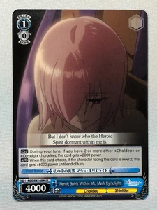 Weiss Schwarz Heroic Spirit Within Me, Mash Kyrielight FGO/S87-E090 U NM/M - Picture 1 of 1
