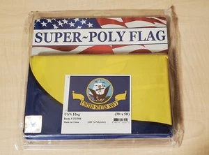 US NAVY Flag 3ft x 5ft Super Poly Flag New and Sealed - Picture 1 of 2