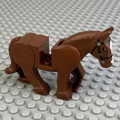 LEGO Caballo Marrón Minifigura con Patas Movibles Brida Negra LOTR Western Farm Foto 1 de 4