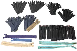 YKK Molded Plastic Zippers Mixed Bag LOT of 45 Black Navy Blue See Photos Read* - Picture 1 of 13