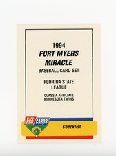1994 Fleer / ProCards Fort Myers Miracle Team Set - Class A Minnesota Twins MINT
