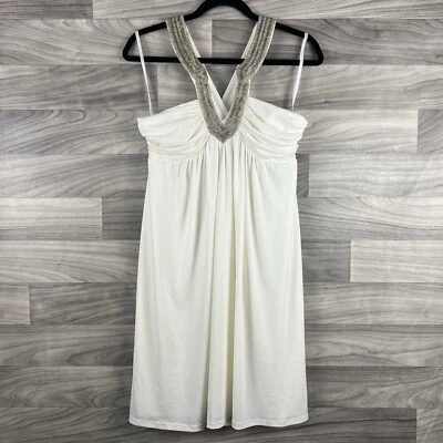 Vestido Jodi Kristopher Midi Mujer L Blanco Crema Años 90 Y2K Cuentas Espalda Abierta Foto 1 de 4