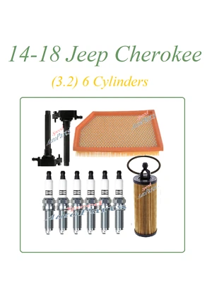 Tune Up Fit 14-18 Jeep Cherokee 3.2 6 cilindros bobina bujía aire aceite Foto 1 de 4
