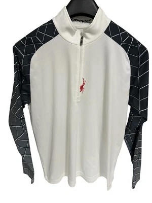 Spyder Men's Size Large Pullover Sweater Half Zip Unique Black White - Image 1 of 4