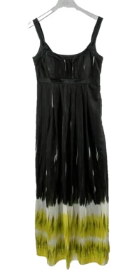 Maxi Vestido Solero Calvin Klein Boho Tie Dye Sumergido Negro Crema Amarillo Talla 8 Nuevo con Etiquetas Nuevo Foto 1 de 4