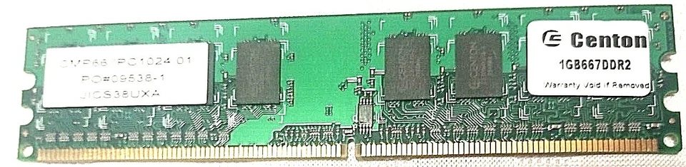 1GB CENTON CMP667PC1024.01 PC2-5300 667MHz DDR2 NON-ECC CL5 240-PIN RAM - Image 1 of 2