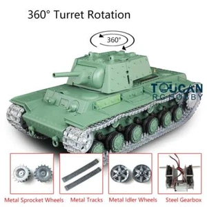Henglong 1/16 Scale Upgraded Soviet KV-1 RTR RC Tank 3878 W/ 360° Turret 7.0 - Picture 1 of 7