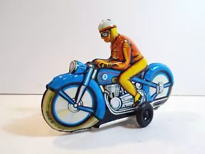 PN WESTERN GERMANY TINPLATE MOTORRAD RACER REIBUNGS FUNKTIONIERT TOP (AM114) - Bild 1 von 8