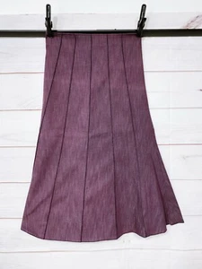 Wall St Womens Midi Skirt Size S Purple Faux Pleated Back Zip Made In USA - Picture 1 of 5