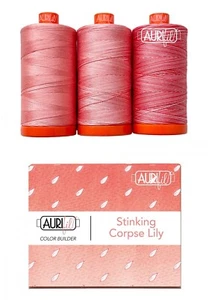 Aurifil Colour Builders -Stinking Corpse Lily Italian 50W cotton thread 3 spools - Picture 1 of 1