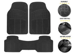 Alfombrillas para todos los Mitsubishi 3 piezas goma negra resistente impermeables - Imagen 1 de 8