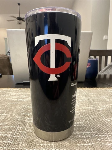 Minnesota Twins 20 oz Stainless Steel Logo Tumbler BPA Free Slider Top Cover