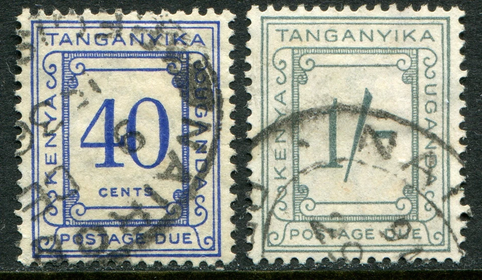 KUT franqueo vencido 1935-60 40c y 1/- SG D.11 y D.12 usado (cat. £30+) Foto 1 de 1