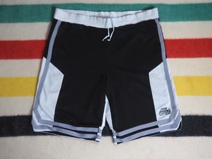 VTG Y2k 2000s Nike Air Black Gray Logo Nylon 40W Basketball Shorts Mens - Picture 1 of 7