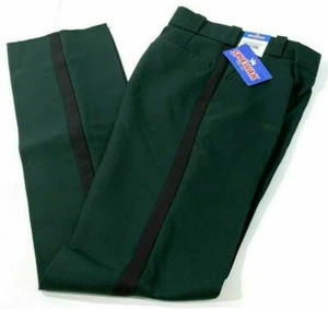 MENS SPIEWAK SU122N POLY UNIFORM DUTY PANTS GREEN W/ BLACK STRIPE 50X36 UNHEMMED - Picture 1 of 2