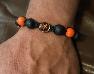 Pulsera ajustable con cuentas naranja y negra de los Gigantes de San Francisco MLB Foto 1 de 4