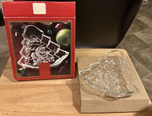 North Pole Express 8” Tree Shape Treat Dish Gorham Crystal NIB - Picture 1 of 2