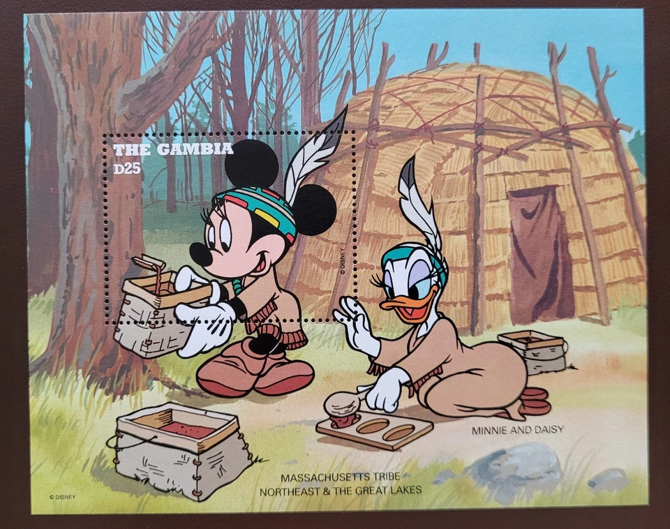 Gambia 1995 / Disney Cowboys and Indians - Walt Disney Cartoon Character / 1v ms — 第 1/1 张图片