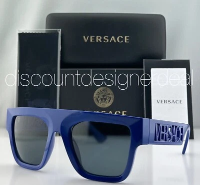 Gafas de sol Versace cuadradas planas VE4430U 5294/87 marco azul lentes grises 53 mm Foto 1 de 4