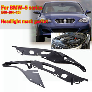 For BMW E60 E61 528i 535i M5 Driver AND Passenger Side Headlight Cover Gasket