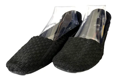 Sapatilhas Bernie Mev pretas EUA 10-10.5 EU 41 tecido slip on balé elástico - Imagem 1 de 4