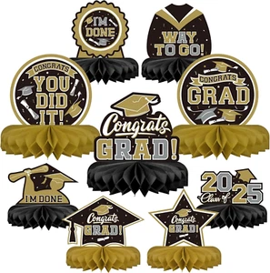 9PCS Graduation Party Decorations Class of 2025 Congrats Grad Table Centerpiece - Picture 1 of 12