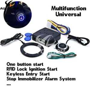 LED Car Engine Start Push Button Switch Ignition Starter Kit 12V - Bild 1 von 11