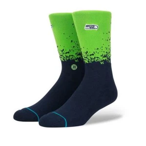 STANCE SOCKS NFL SEATTLE SEAHAWKS FADE M558C17SEF GRN | GREEN Men Large 9-12 - Picture 1 of 3