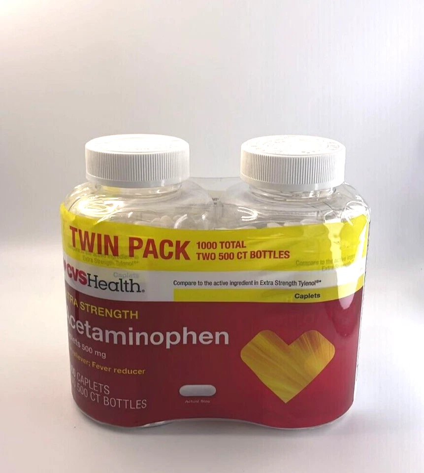 2-CVS Health Acetaminophen Pain Relief Extra Strength 500 mg,500 CT EXP 1/26 - Image 1 of 2