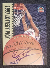 1997 Score Board Autographed BK Gold Autographs #40A Tracy McGrady  49/300