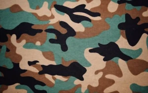 By the 1/2 yard cotton flannel Camouflage green brown black beige - Picture 1 of 2
