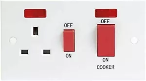 45 Ampere Herdschalter mit Neonanzeige & 13 Ampere Steckdose - Bild 1 von 5