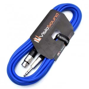 Hembra XLR a Cable Jack Estéreo TRS 6.35mm / Balanceado / Cable audio / 6m Azul - Imagen 1 de 2
