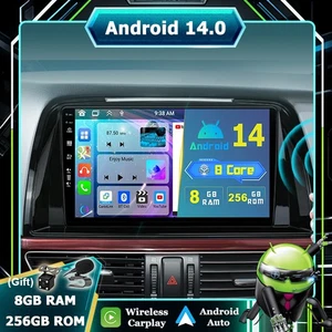 8GB+256GB Android 14.0 Car Stereo GPS Navi Car Play For Mazda 6 Atenza 2012-2016 - Picture 1 of 18