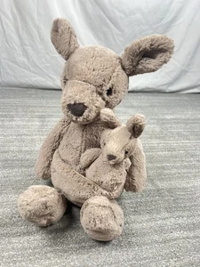 Jellycat Kara Kangaroo and Baby Joey Plush 15” Stuffed Animal Rare Retired - Picture 1 of 12