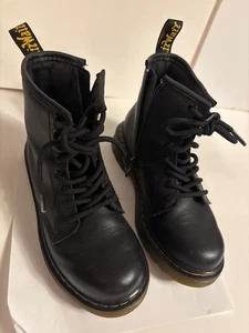 Dr Martens Big Kids Youth Size 13 Black Leather Combat Boots 1460 - Picture 1 of 5