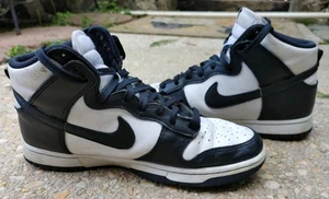 Nike Dunk High Retro Mens Size 8 Black White Athletic Leather Shoes Sneakers - Picture 1 of 7