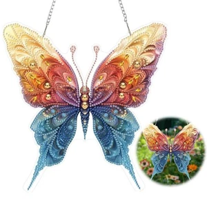 DIY Hanging Diamond-Art Pendant Kit Butterfly Crystal Double Sided Diamonds GX - Picture 1 of 11